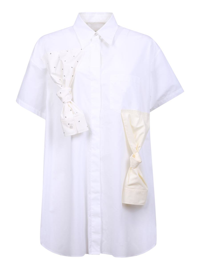 Mm6 Maison Margiela Deconstructed Shirt Dress In White