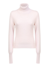 Mm6 Maison Margiela Woman Turtleneck Light Pink Size Xl Wool In White