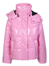 Msgm Quilted Puffer Jacket In Pink