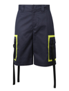 Msgm Cargo Bermuda With Maxi Side Pockets In Blue