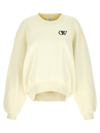 Off-white Flock Crewneck With Logo Detail In White