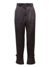 Sacai Leopard Print Trousers In Black