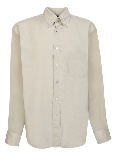 Tom Ford Mint Green Lyocell Shirt In White