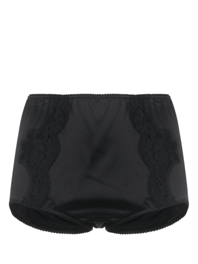 Dolce & Gabbana Lace-detail Zipped Briefs In Black