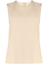 Calvin Klein Crew-neck Twill Tank Top In Neutrals