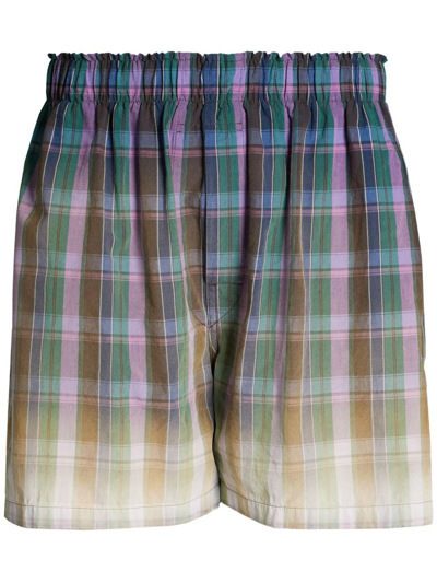 Maison Margiela Plaid-checked Cotton Shorts In Multicolour