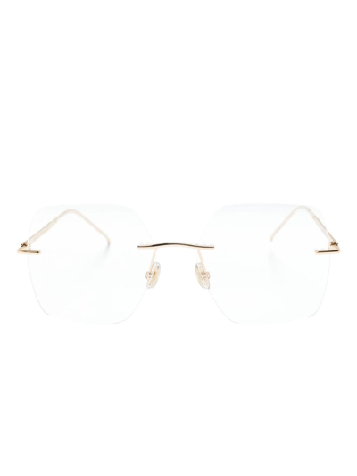 Jimmy Choo Rimless Square-frame Glasses In Gold