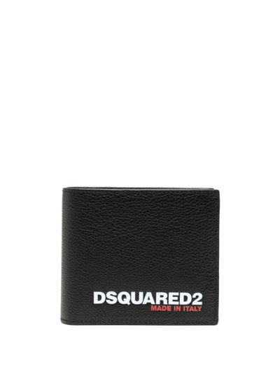 Dsquared2 Logo-debossed Bi-fold Wallet In Black