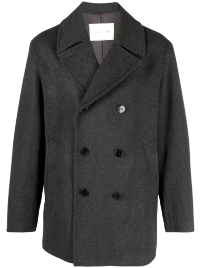 Mackintosh Dalton Wool And Cashmere-blend Peacoat In Grey