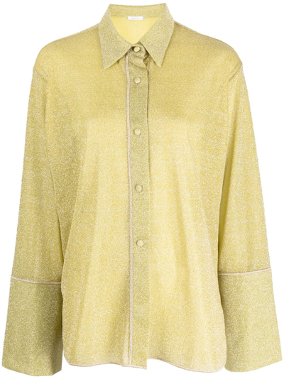 Oseree Lumière Button-up Shirt In Yellow
