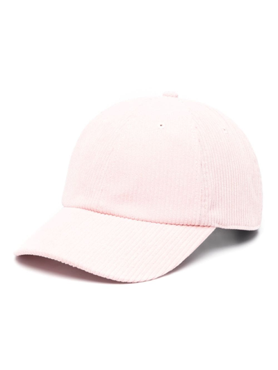 Autry Motif-embroidered Ribbed Cap In Pink