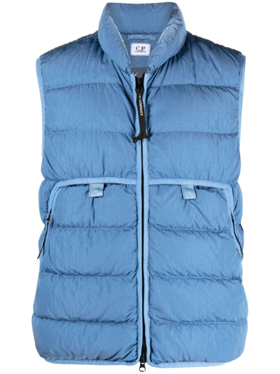 C.p. Company Eco-chrome R Padded Down Gilet In Blue