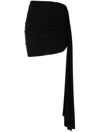 Magda Butrym Draped Asymmetric Miniskirt In Black