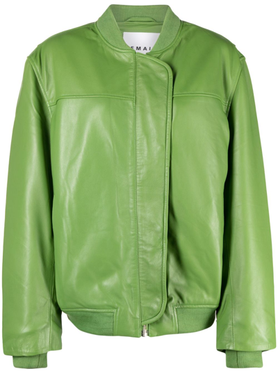 Remain Baseball-collar Sheepskin Jacket In Green