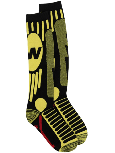 Walter Van Beirendonck Graphic-print Cotton-blend Socks In Yellow