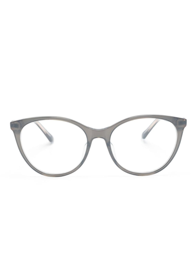Jimmy Choo Faux-pearl Embellished Cat-eye Glasses In Grey