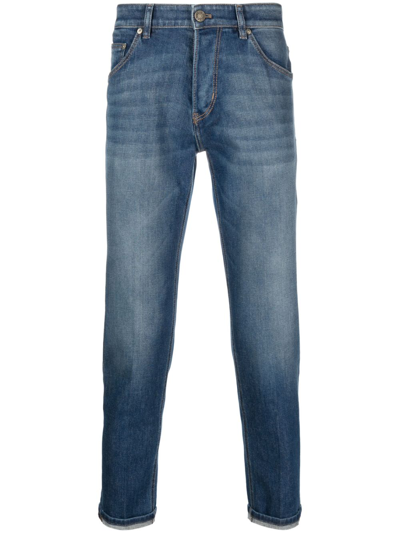 Pt Torino Low-rise Stretch-cotton Cropped Jeans In Blue
