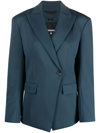 Patrizia Pepe Peak-lapels Double-breasted Blazer In Blue