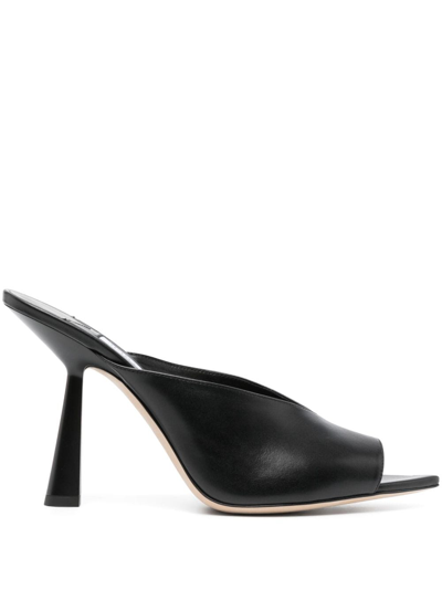 Jimmy Choo Maryanne 100 Leather Mules - Women's - Calf Leather/lambskin In Black