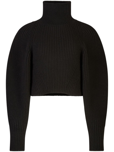 Nina Ricci Roll-neck Cropped Jumper In Black