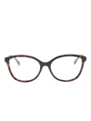 Jimmy Choo Logo-engraved Crystal-embellished Glasses In Brown