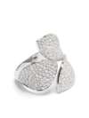 Pasquale Bruni Women's Giardini Segreti 18k White Gold & Diamond Pavé Leaf Wrap Ring In Silver