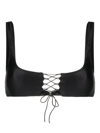 Leslie Amon Erin Tie-fastening Bikini Top In Black