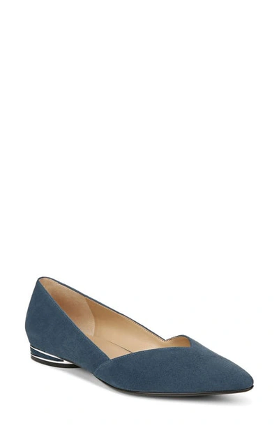 Naturalizer Havana Skimmer Flat In Oceanic Blue Suede