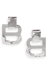 Balenciaga Women's Hourglass Crash M Earrings In Silver