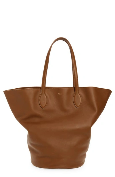 Khaite Osa Circle Leather Tote Bag In Caramel