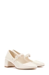 Larroude Women's Blaire Ankle Strap Pointed Toe Block Heel Pumps In Ivory