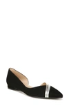 Naturalizer Henrietta Half D'orsay Pointed Toe Flat In Black