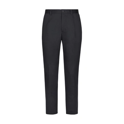 Dolce & Gabbana Stretch Cotton Trousers In Navy_blue