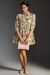 Maeve The Bettina Tiered Mini Shirt Dress By  In Multicolor