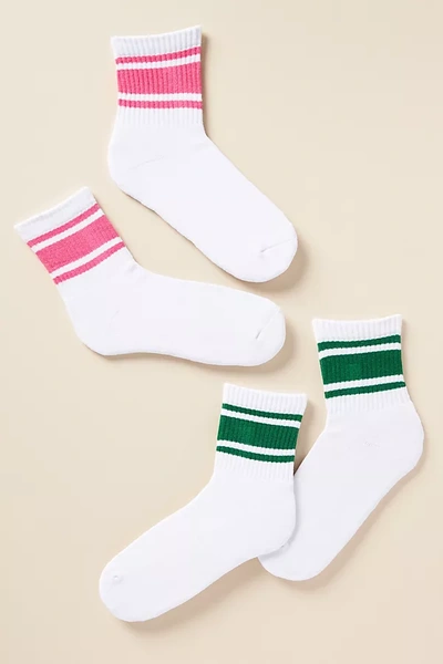 By Anthropologie Set Of Two Athletic Socks In Pink