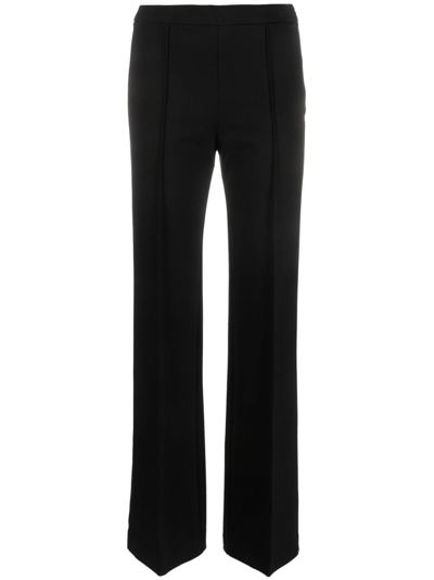 Twinset High-waisted Straight-leg Trousers In Black