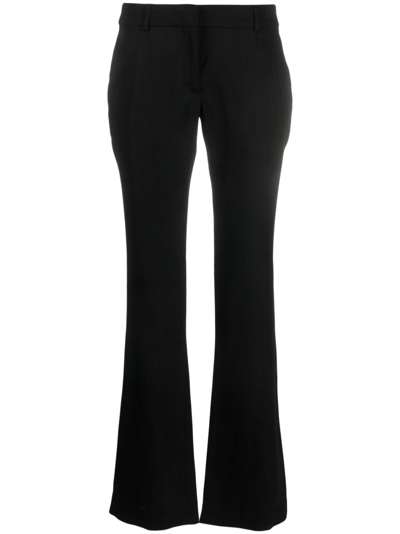 Acne Studios Low-waisted Flared Trousers In Schwarz