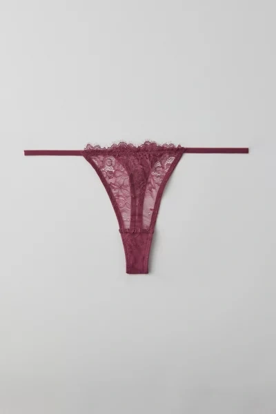 Out From Under Butterfly Kisses Lace Thong In Burgundy