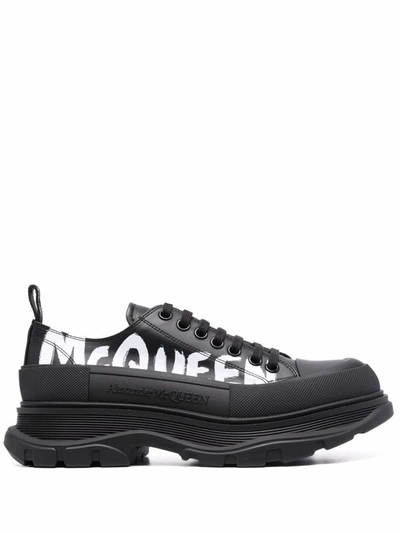 Alexander Mcqueen Shoes With Logo In Black