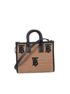 Burberry Freya Leather-trimmed Embroidered Raffia Tote In Beige
