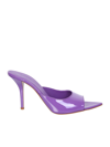 Gia Borghini Pointed Toe Mule In Glossy Purple Leather In Purple