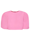 Msgm Pink Cropped Blouse In Pink