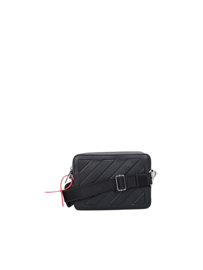 Off-white Black Binder Embossed Leather Bag