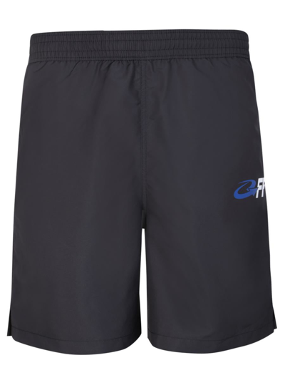 Off-white Exact Opp Swim Shorts In Black Whit