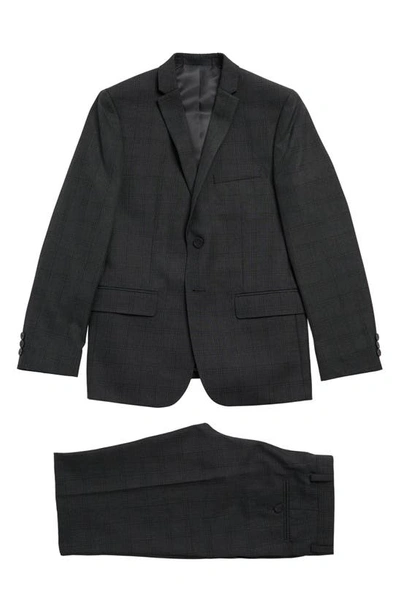 Andrew Marc Kids' Charcoal Plaid Suit