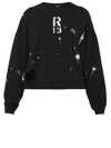 R13 Oversize Paint Splatter Logo Graphic Sweatshirt In Black