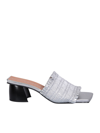 Ganni Smock-detail Kitten-heel Mules In Metallic