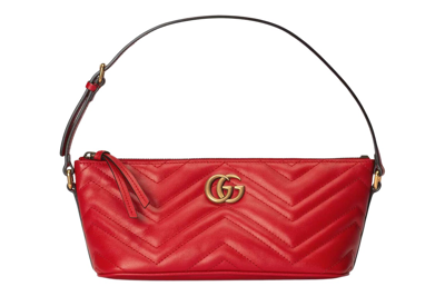 Pre-owned Gucci Marmont Gg Small Shoulder Bag Red