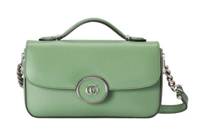Pre-owned Gucci Petite Gg Mini Shoulder Bag Light Green