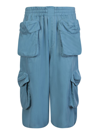 Sunnei Relaxed Fit Blue Shorts With Flap Pockets In Blue